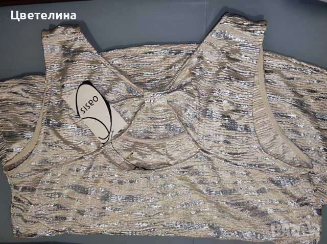 Дамски официален златист топ с панделка на гърба размер M OASIS, снимка 8 - Корсети, бюстиета, топове - 42613010