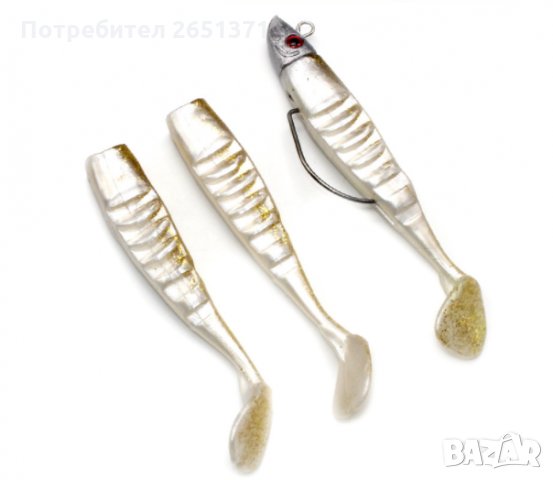 Силиконови примамки, комплект 3 броя-10 см.-7 лв., 13 см.-8 лв. , снимка 2 - Стръв и захранки - 34534512