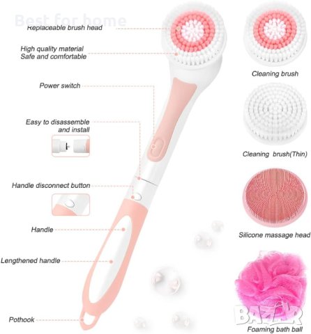 Ексфолираща козметична четка с 4 глави LSM1908 акумулаторна, снимка 13 - Други - 44237198