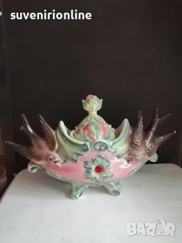 стар керамичен сувенир ваза с капак, снимка 2 - Вази - 40591169