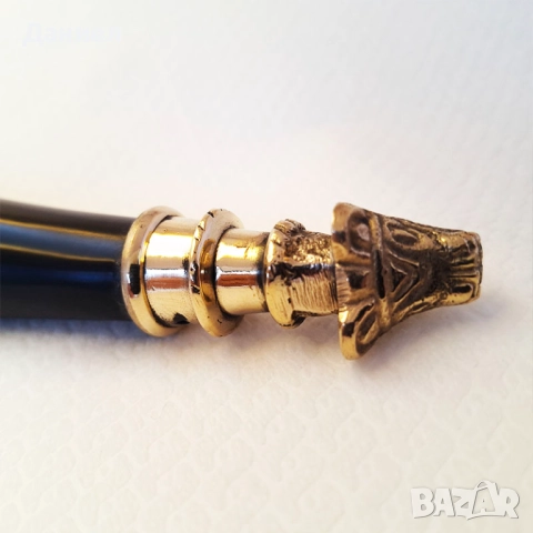 Чаша от естествен рог с бронзов обков  , снимка 3 - Декорация за дома - 48452227