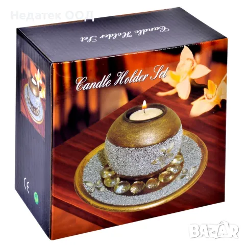 Дървена поставка свещи