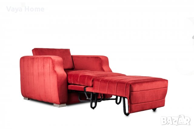 Разтегателен фотьойл, Rubis, Червен, снимка 3 - Дивани и мека мебел - 40119954