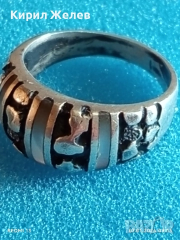 Винтидж сребърен пръстен красива орнаментика ювелирна изработка 41761, снимка 8 - Пръстени - 53015514
