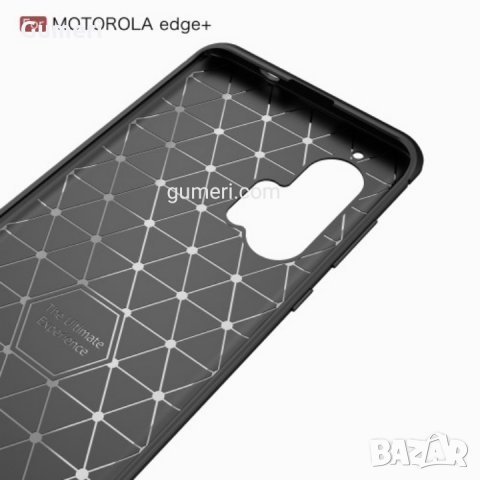  Motorola Moto Edge + Карбонов удароустойчив гръб , снимка 5 - Калъфи, кейсове - 30460015