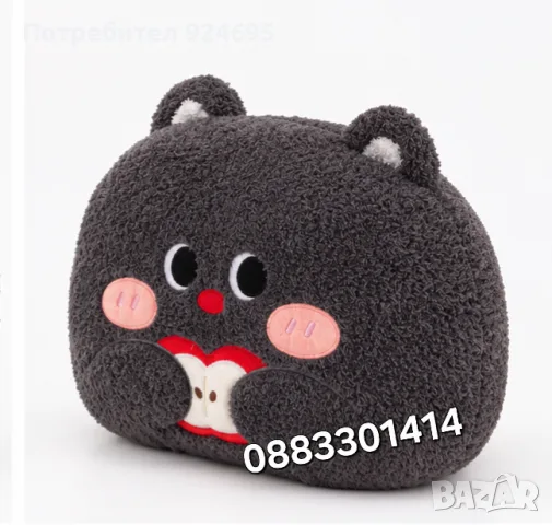 Плюшена възглавница Коте 40см , снимка 2 - Плюшени играчки - 56238087