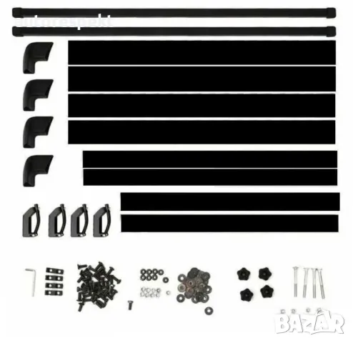 Багажник за покрива на автомобила 140 х 100 х 9 см + напречни греди, снимка 5 - Аксесоари и консумативи - 48468418