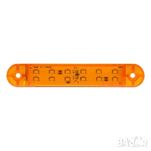 LED габарит 12 LED 130 mm 12-24V с жълта светлина