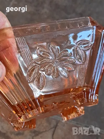 Стара стъклена бонбониера стил Art deco, снимка 5 - Други ценни предмети - 47747311