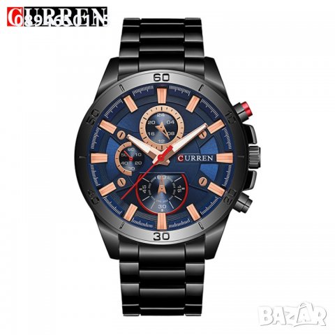 луксозен стилен мъжки часовник Curren, метална верижка, стрелки, спортен, снимка 7 - Мъжки - 34246874
