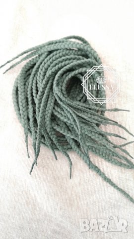 Опашка за Коса с Ластик и Плетени Плитки, Цвят Зелен - Мента КОД Е14, снимка 5 - Аксесоари за коса - 29149130