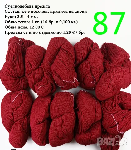Остатъци от прежди, евтини прежди в малки количества - нови и остатъци, снимка 11 - Други стоки за дома - 52171080