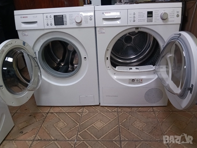 Комплект пералня и сушилня с термопомпа Бош Bosch Serie 6 A+++ 8кг 2 години гаранция!, снимка 10 - Перални - 52770174