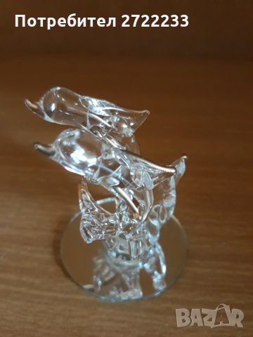 Нова изящна стъклена фигурка делфини , снимка 6 - Статуетки - 30097401