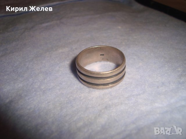 СТАРА МАРКОВА СРЕБЪРНА АРТ ДЕКО ХАЛКА ПРЪСТЕН МАРКИРАНО СРЕБРО 925 и ЩЕМПЕЛ PSCL 28781, снимка 7 - Фигурки - 37252475