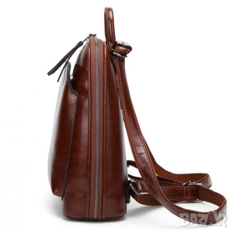 Дамска чанта-раница Angel Brown Естествена кожа, снимка 11 - Чанти - 40585104