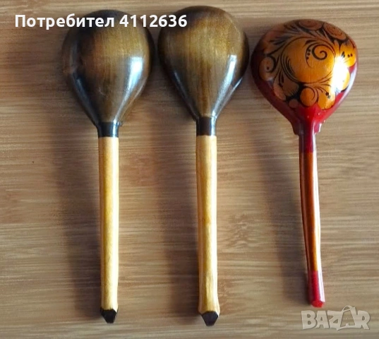 Лот декоративни дървени лъжички от СССР, снимка 2 - Антикварни и старинни предмети - 54173887