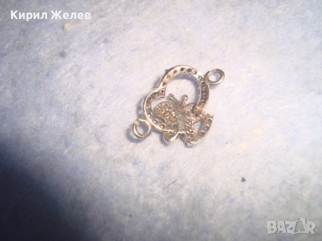 СРЕБЪРНА ПЕПЕРУДКА с ИНКРУСТИРАНИ КРИСТАЛЧЕТА СРЕБРО 925 БИЖУ за ГРИВНА КОЛИЕ 27309, снимка 8 - Други - 36857957