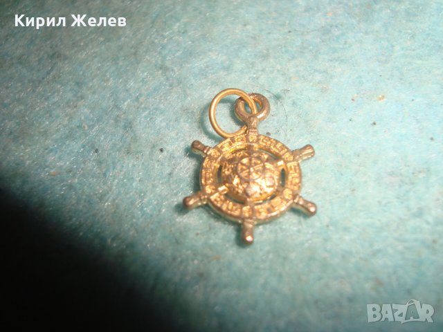 ПОЗЛАТЕН КРАСИВ ДВУСТРАНЕН МОРСКА ТЕМАТИКА РЕТРО БРОНЗОВ ПЕНДАНТ МЕДАЛЬОН РУЛЯ 15027, снимка 3 - Колиета, медальони, синджири - 35585944