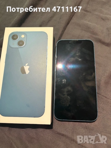 Iphone/айфон 13 128 гб син, леко спукан от задната страна 