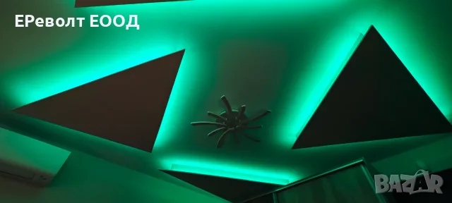 ОСВЕТЛЕНИЕ С ЧЕТИРИЦВЕТНА LED ЛЕНТА НА ФИГУРИ ОТ ГИПСОКАРТОН 02 - ЕРеволт ЕООД, снимка 4 - Електро услуги - 55890967