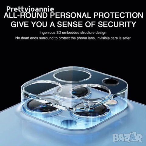 9D Протектор за камерата на IPhone 13 pro, снимка 3 - Фолия, протектори - 38899448