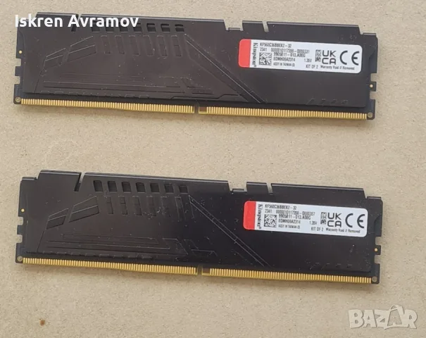 Памет 32GB (2x 16GB) DDR5 6000MT/s, Kingston FURY Beast Black KF560C36BBEK2-32, 1.25 V, снимка 2 - RAM памет - 56230374