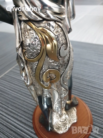 CIARTE Blackmoor статуетка посребрен резин 39см/италианска фигура на негър-войн/злато-сребро 925, снимка 11 - Статуетки - 52897142