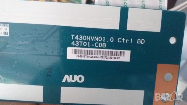 T-CON BOARD 43T01-C0B,T430HVN01.0 CTRL BD, снимка 2 - Части и Платки - 29573106