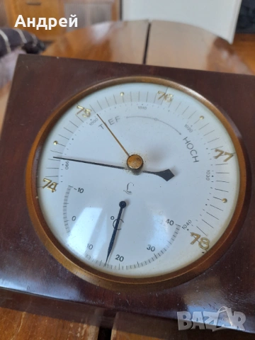 Стар барометър,термометър #2, снимка 3 - Други ценни предмети - 54357045