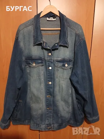 Ново 4xl Дънково яке с модерен дизайн в светлосин цвят, снимка 2 - Якета - 56054714