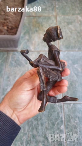 Стара бронзова фигура Африканка, снимка 9 - Колекции - 54358915