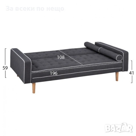 Разтегателен диван Салвадор - сив цвят Код P1876, снимка 2 - Дивани и мека мебел - 53311019
