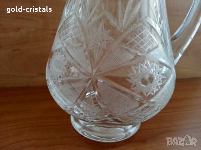 голяма кристална кана, снимка 4 - Антикварни и старинни предмети - 29843286
