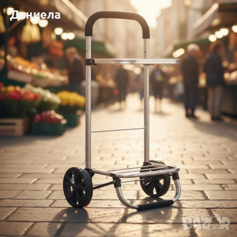Количка за пазаруване в черен цвят – 40 л, водоустойчива, лека и удобна с 2 колела, снимка 4 - Други стоки за дома - 53238033