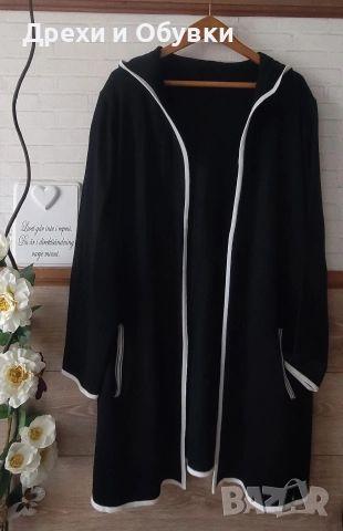 Нова черна жилетка с качулка , снимка 2 - Жилетки - 52775491