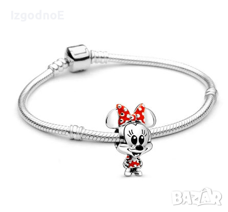 Disney Lilo and Stitch, Minnie Mouse гривна с талисма тип Pandora Лило и Стич, 20 лв, снимка 3 - Гривни - 44740735