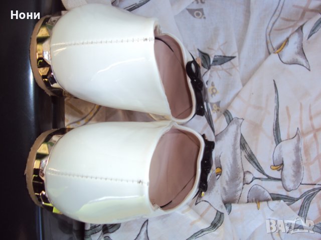 Дамски лачени обувки на МАТ-СТАР черно и бяло, снимка 3 - Дамски елегантни обувки - 42863759