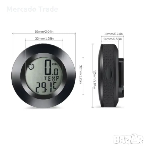 Компютър за велосипед и мотопед, LCD дисплей с три цвята, Водоустойчив, снимка 4 - Аксесоари за велосипеди - 49881654