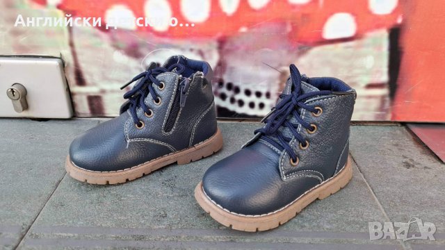 Английски детски боти естествена кожа-Happy bee, снимка 2 - Детски боти и ботуши - 38576694