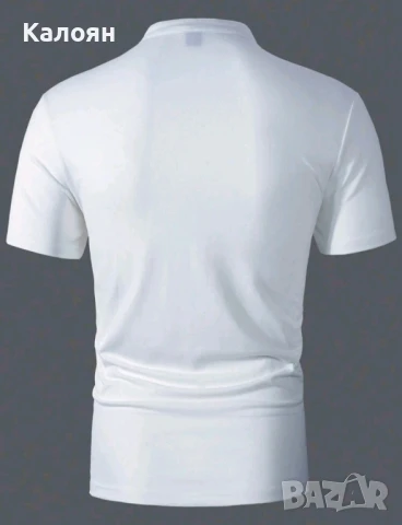 Мъжка бяла тениска Размер Л, снимка 2 - Тениски - 50691098