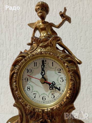 Старинен масивен бронзов часовник, снимка 3 - Антикварни и старинни предмети - 44276561