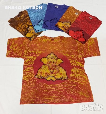 Индийски ръчно рисувани тениски- памук, снимка 2 - Тениски - 36599695