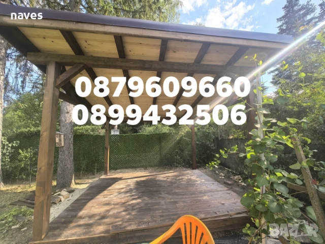 Дървени Навеси Изграждане Дървени конструкции Тераси Беседки, снимка 17 - Ремонти на покриви - 25143605