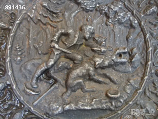 Голямо масивно чугунено пано ловна сцена за интериор, снимка 3 - Декорация за дома - 47405723