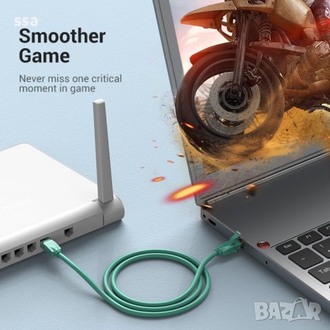 Vention Кабел LAN UTP Cat.6 Patch Cable - 2M Green - IBEGH, снимка 4 - Кабели и адаптери - 44231307