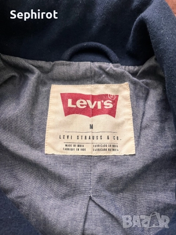 Levis мъжко вълнено Navy Blue палто, снимка 2 - Якета - 52909890