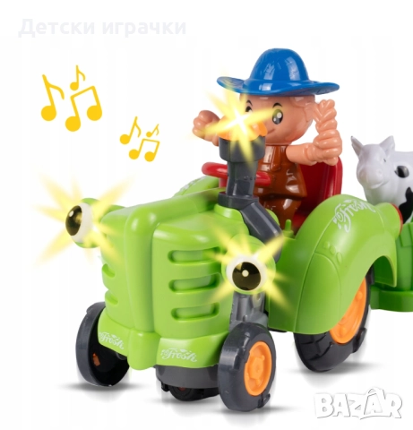 Детски трактор с ремарке, интерактивна играчка с музика , снимка 5 - Коли, камиони, мотори, писти - 52249935