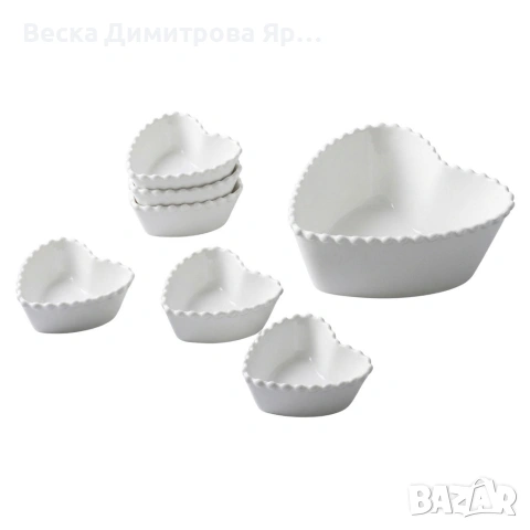 Луксозен комплект порцеланови купи със заоблен релеф - 7 части, снимка 6 - Сервизи - 53929293