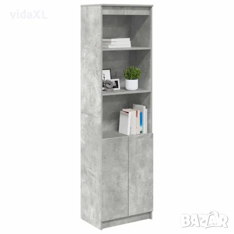 vidaXL Висок шкаф, Бетонно сиво, 50x35x180 cм инженерно дърво, снимка 4 - Бюфети - 56147041